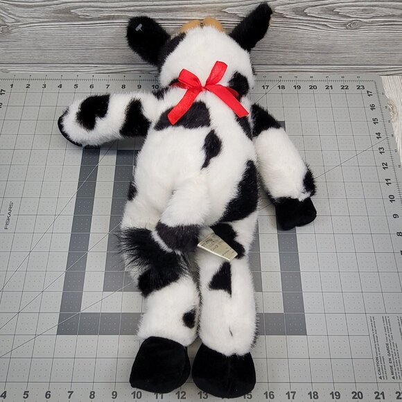 Build A Bear Plush Holstein Cow Bovine Bell on Red Ribbon Farm Animal 1997 Vtg - Picture 6 of 10